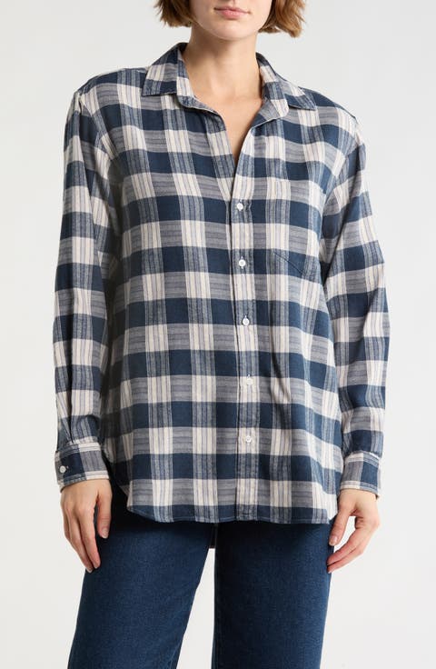 Joedy Plaid Boyfriend Button-Up Shirt