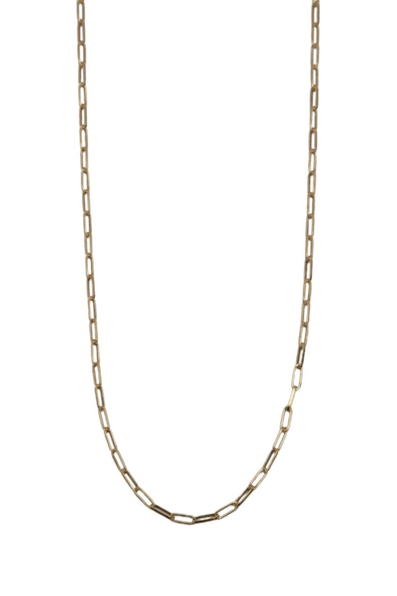 Essential Long Paper Clip Chain Necklace, Main, color, GOLD