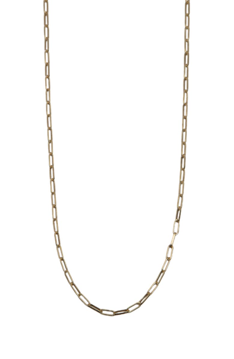 Argento Vivo Sterling Silver Essential Long Paper Clip Chain Necklace, Main, color, Gold