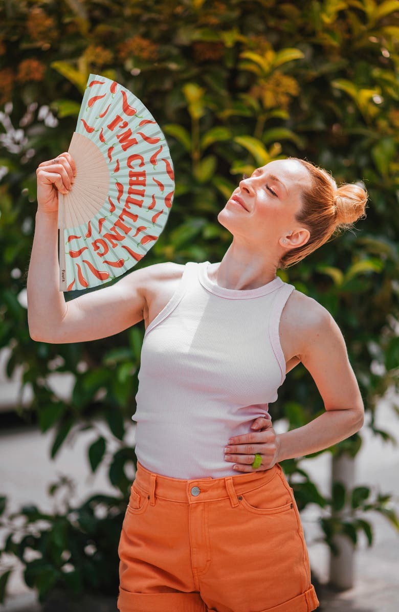 Fisura I'm Chilling Foldable Hand Fan, Alternate, color, 