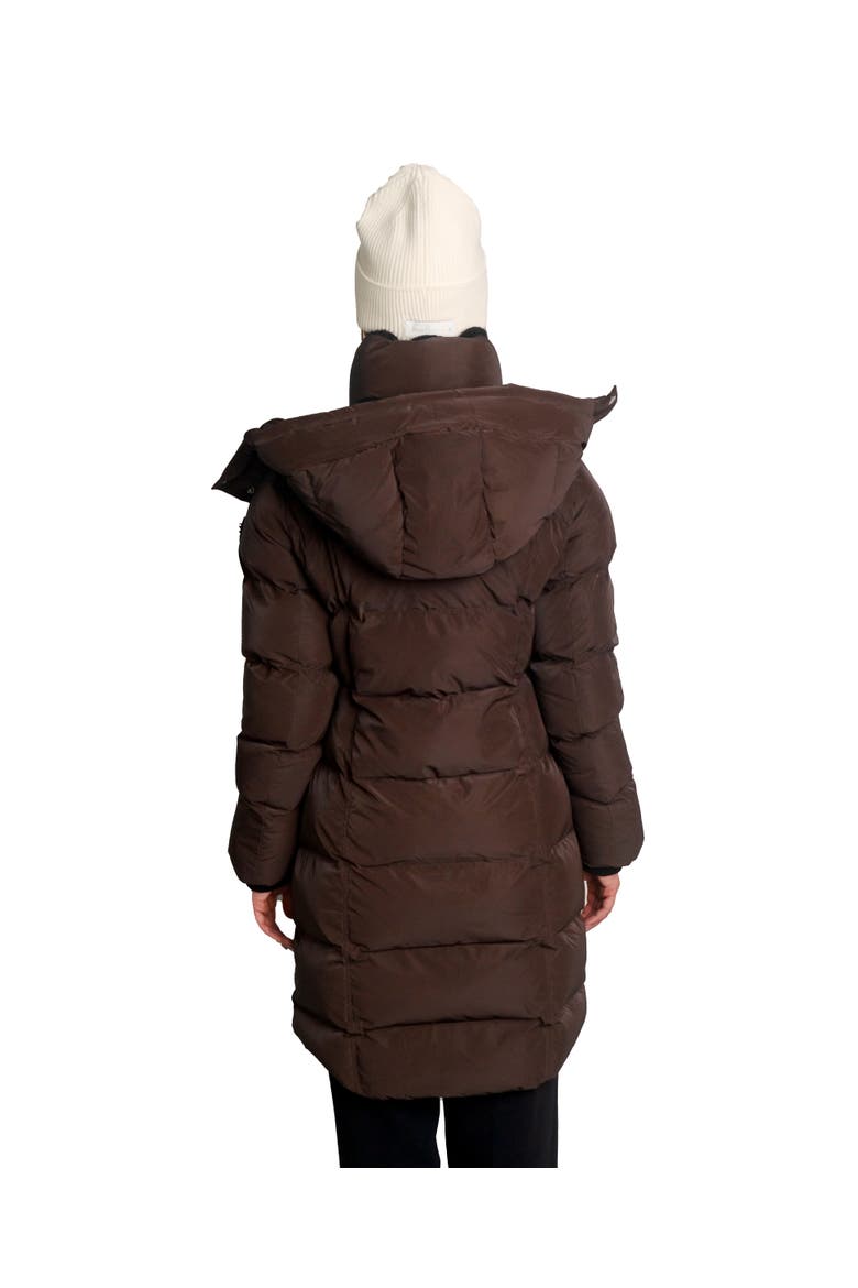 Women's Penguin Long Length Quilted Coat, Alternate, color, MOCHA DIAMOND