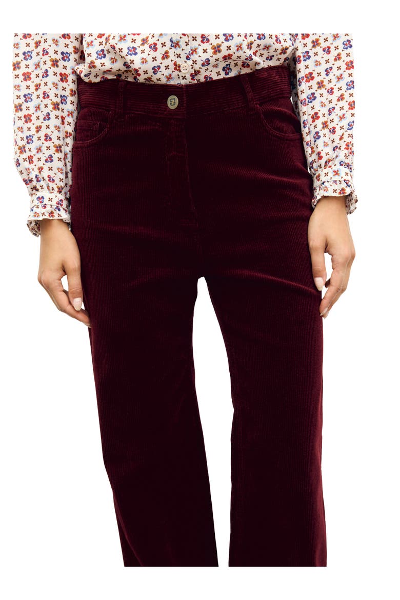 Mag Wide Leg Corduroy Trousers, Alternate, color, Bordeaux