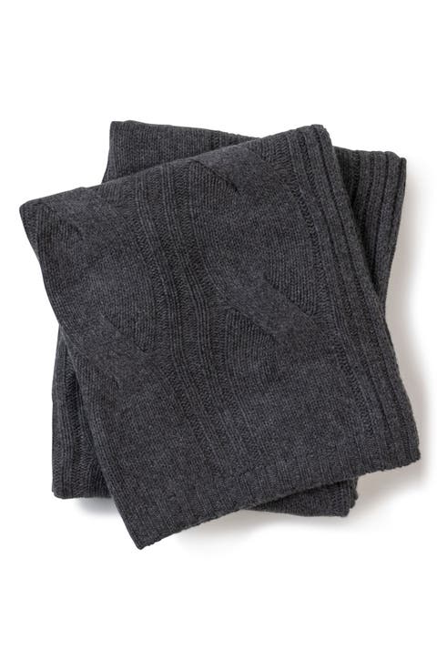 New York Cable Knit Cashmere Throw Blanket