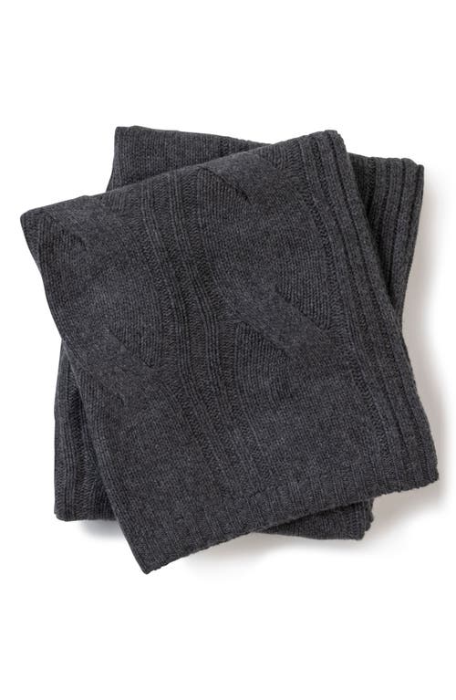 Sofia Cashmere New York Cable Knit Cashmere Throw Blanket In Gray