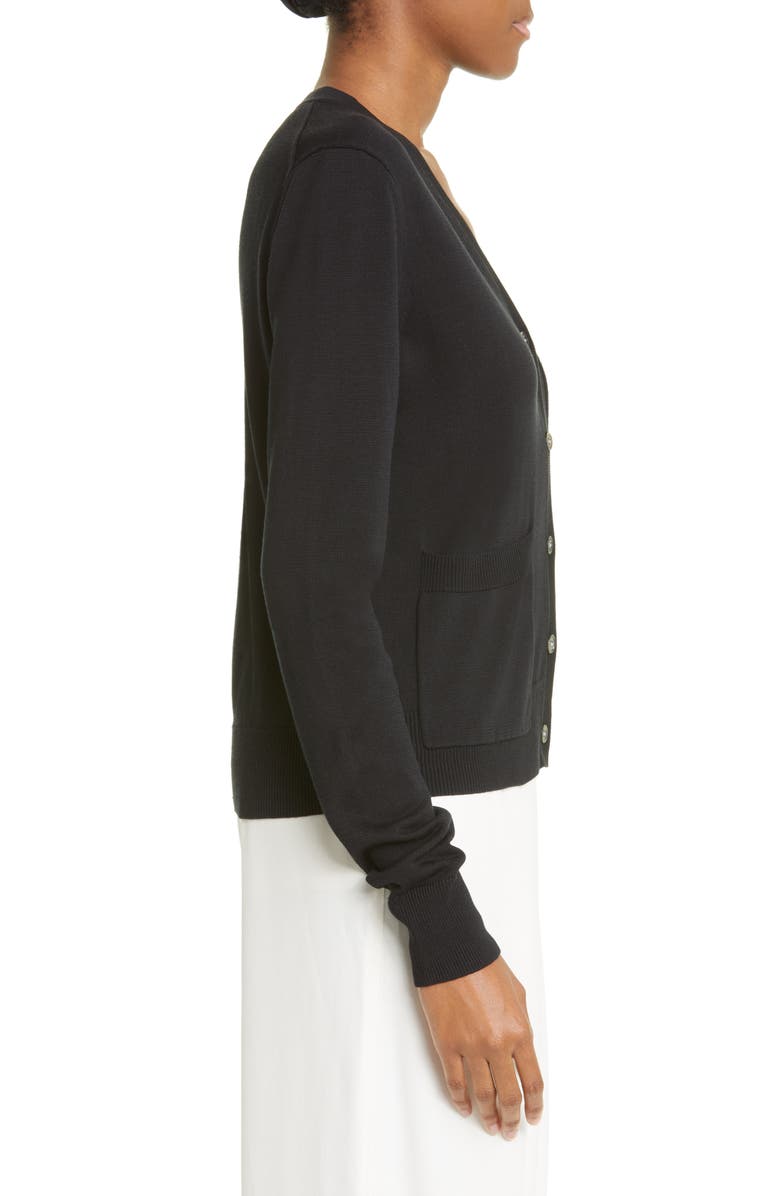 CO Patch Pocket V-Neck Silk Cardigan, Alternate, color, 