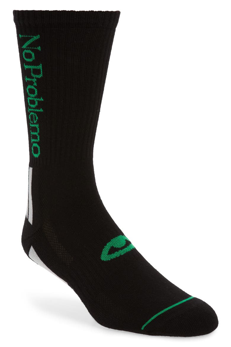 No Problemo Crew Socks, Main, color, BLACK BLACK