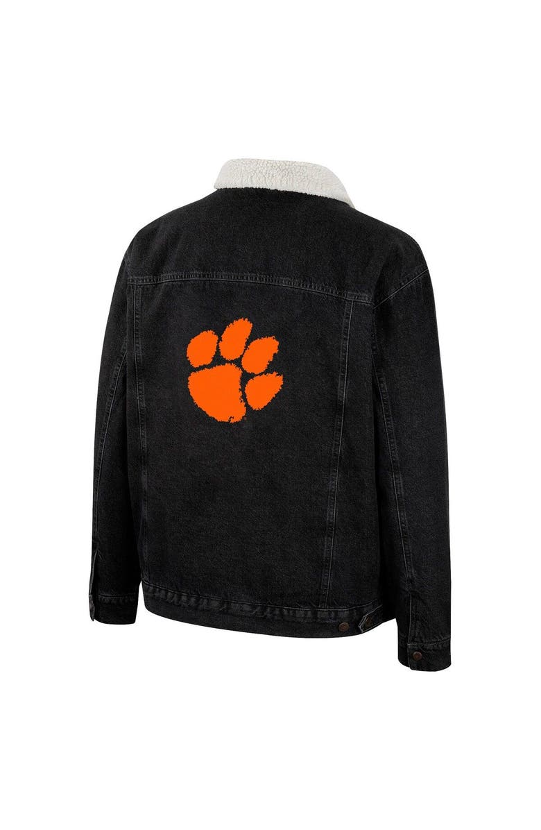 COLOSSEUM X WRANGLER Men's Colosseum x Wrangler Charcoal Clemson Tigers Western Button-Up Denim Jacket, Alternate, color, Charcoal