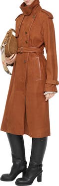 Burberry Long Nubuck Castleford Trench Coat