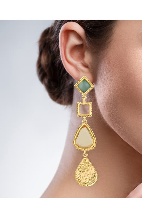 Jardin Mixed Stone Link Drop Earrings In Multi/gold