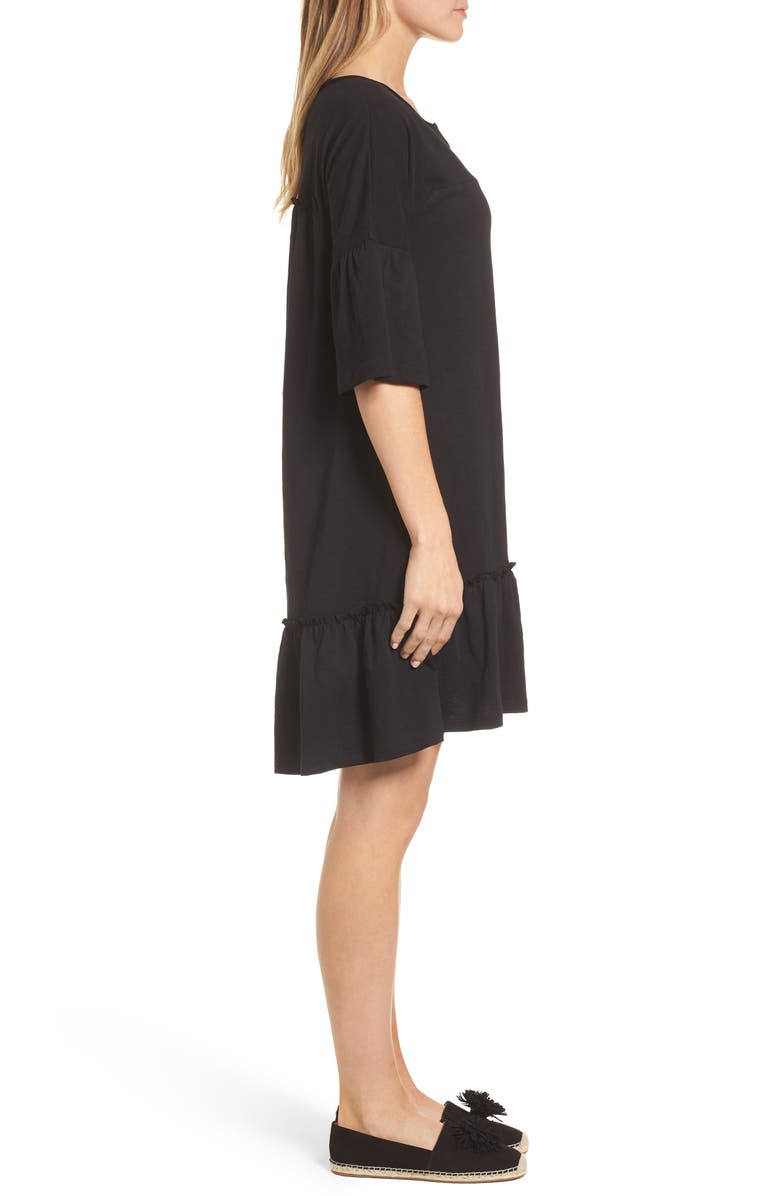 Caslon<sup>®</sup> Ruffle Sleeve Cotton Dress, Alternate, color, 