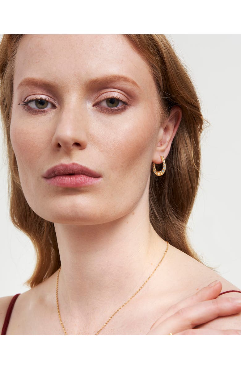 Fable England Lucky in Love Hoop Earrings, Alternate, color, Gold