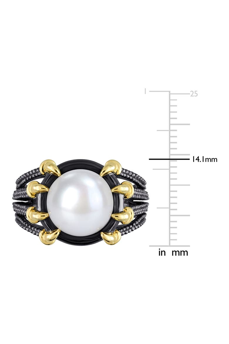 Men's Cultured Pearl Two-Tone Ring, Alternate, color, WHITE