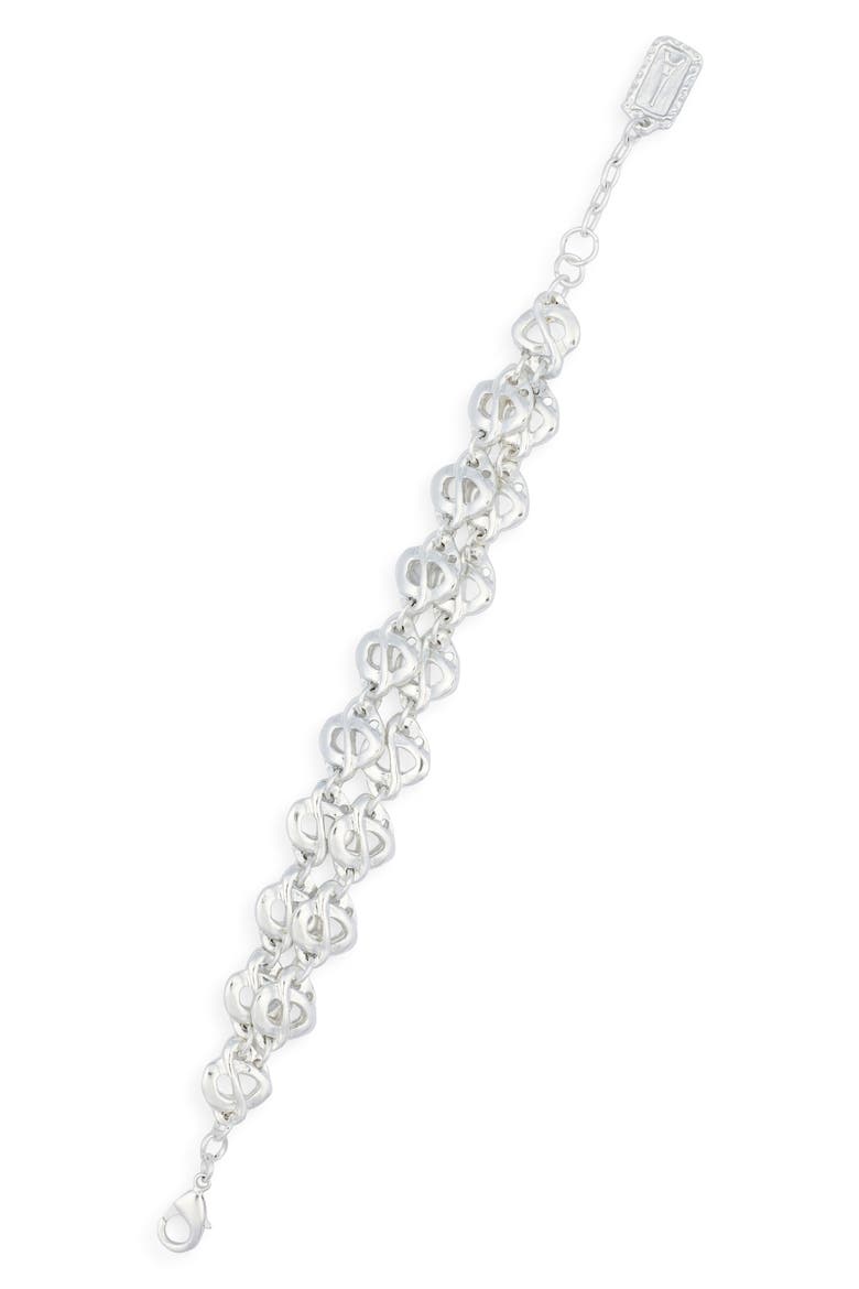 Greek Link Bracelet, Main, color, SILVER