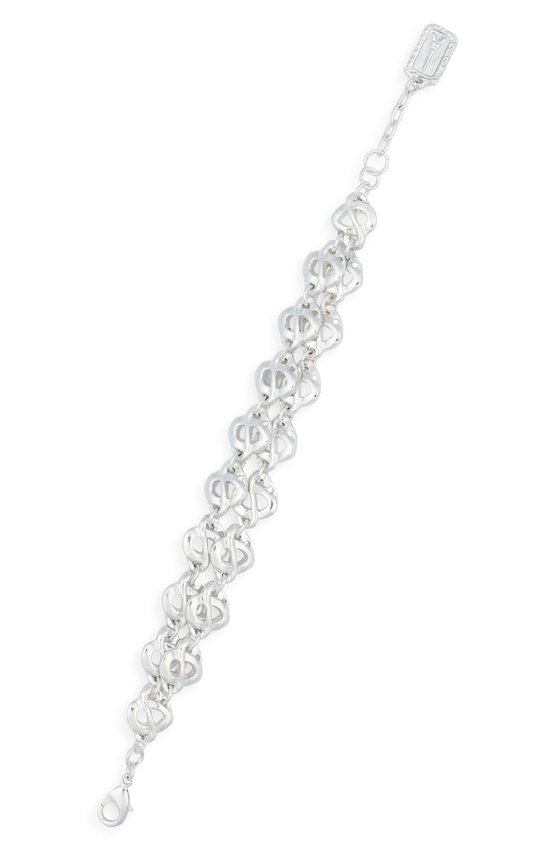 Karine Sultan Greek Link Bracelet, Main, color, Silver