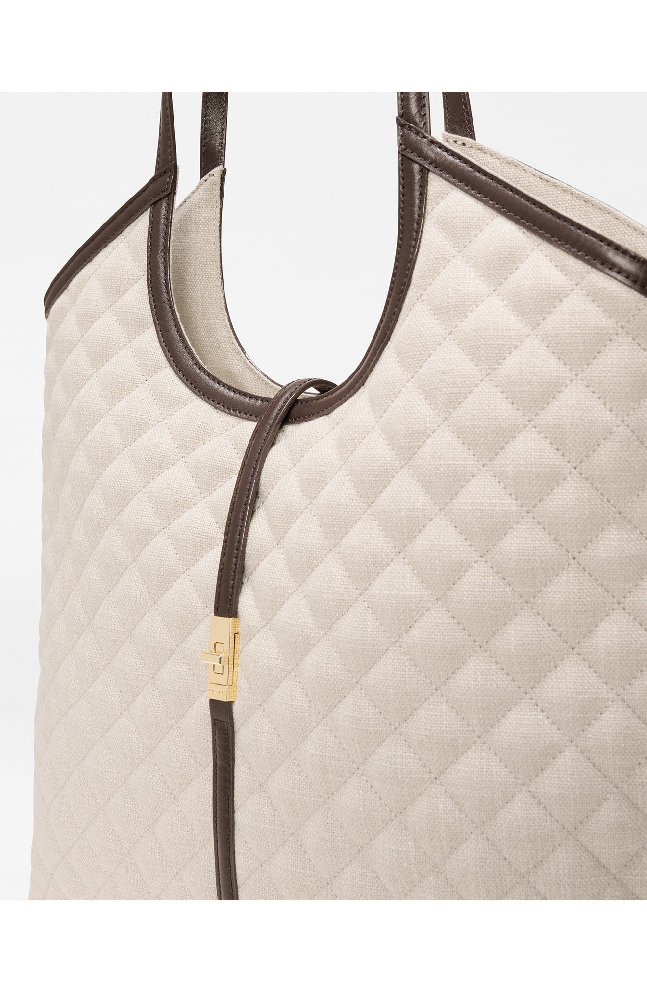 Large Astor Quilted Nylon Hobo Bag, Alternate, color, SANDY LINEN