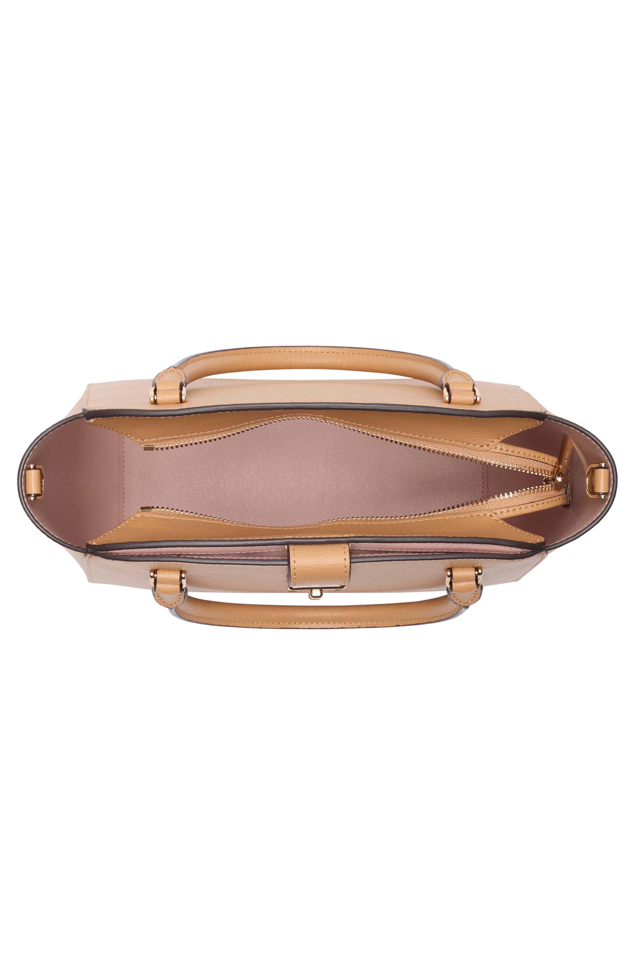 phoebe refined grained leather top handle bag, Alternate, color, TIRAMISU MOUSSE
