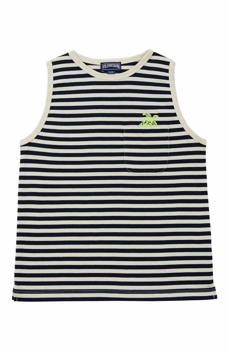 Vilebrequin Kids' Striped Organic Cotton Tank Top, Main, color,