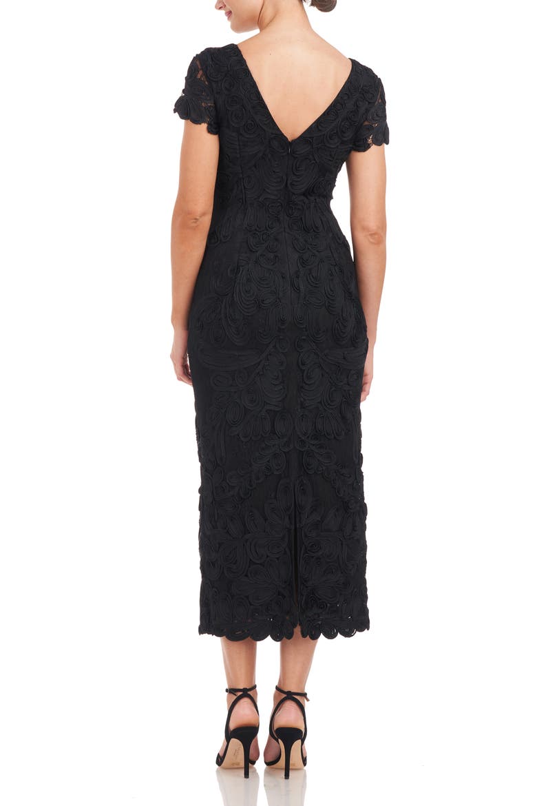 js collections soutache mesh sheath dress Meli Soutache Tea Length Dress