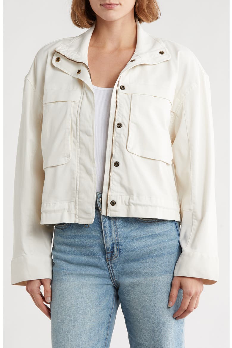 Crop Utility Jacket, Main, color, IVORY PRISTINE