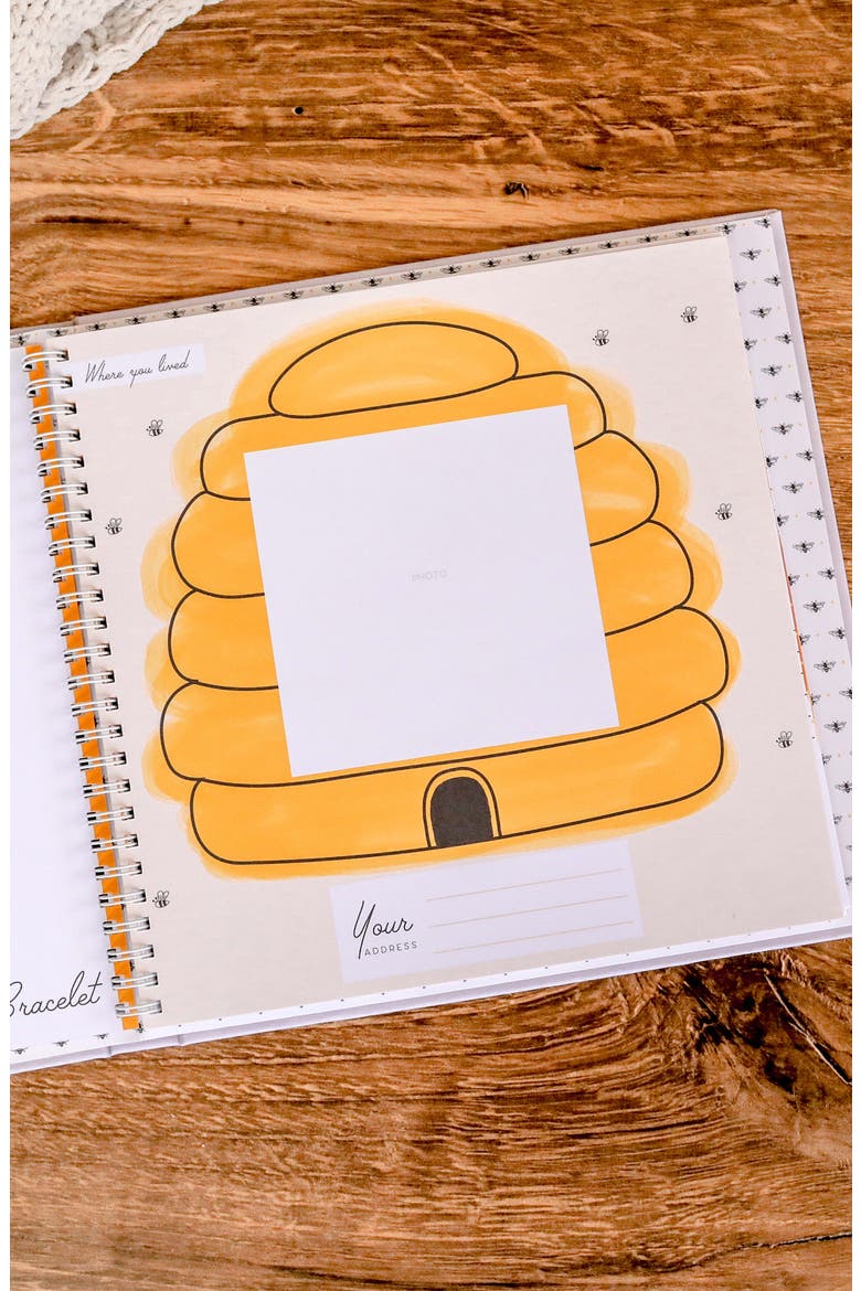 'Baby's First Year' Honey Bee Memory Book, Alternate, color, STONE