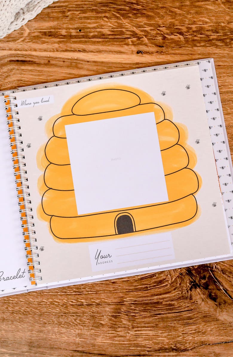 Lucy Darling 'Baby's First Year' Honey Bee Memory Book, Alternate, color, Stone