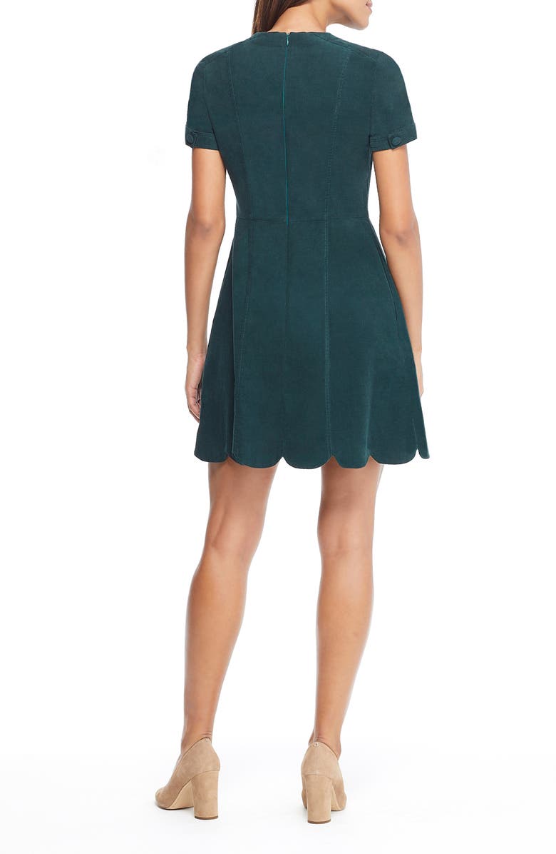 Gal Meets Glam Collection Michelle Micro Corduroy Fit & Flare Dress, Alternate, color, 