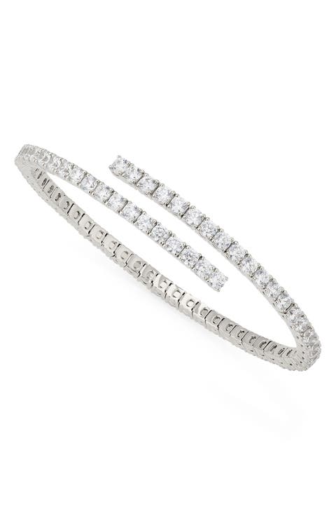 Cubic Zirconia Bypass Bangle