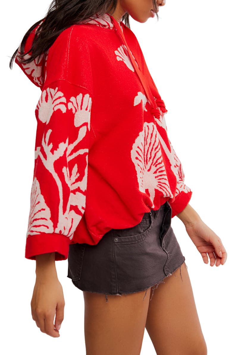 Free People Shell Bay Hoodie, Alternate, color, Cherry Combo