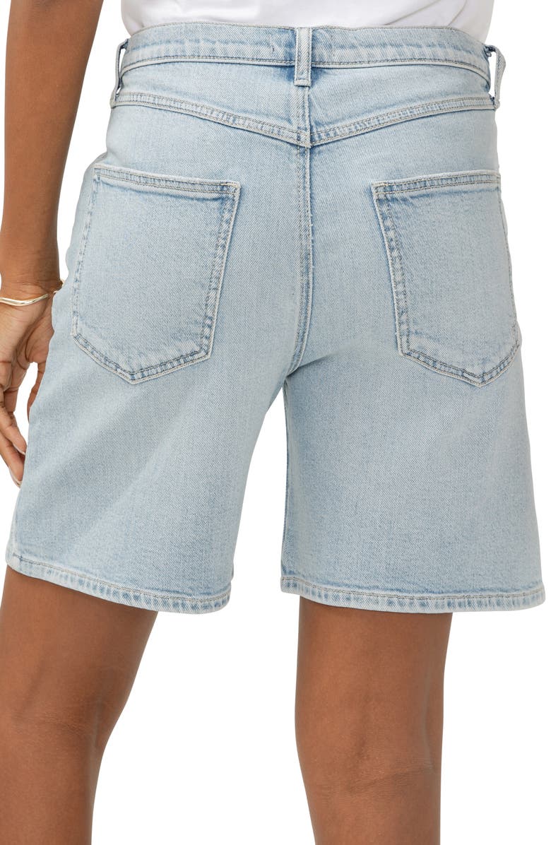 Silver Jeans Co. Be Easy Drawstring High Waist Long Denim Shorts, Alternate, color, Indigo