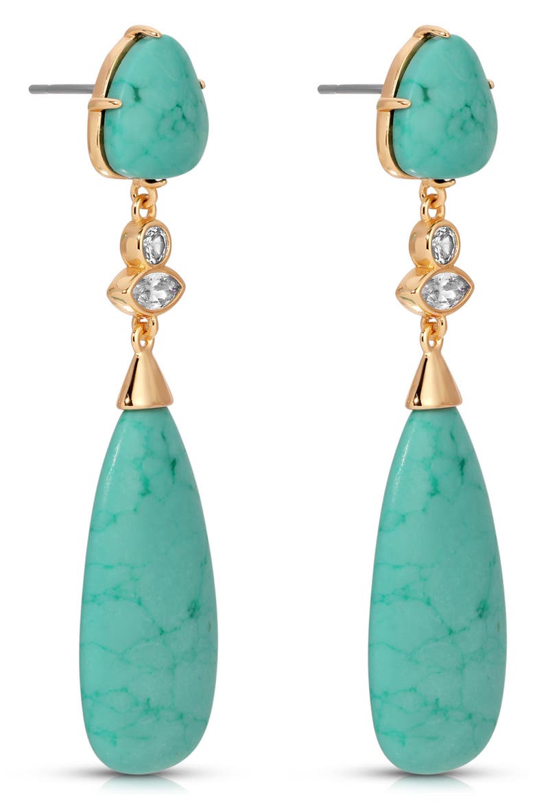 Reconstituted Turquoise Drop Earrings, Alternate, color, TURQUOISE