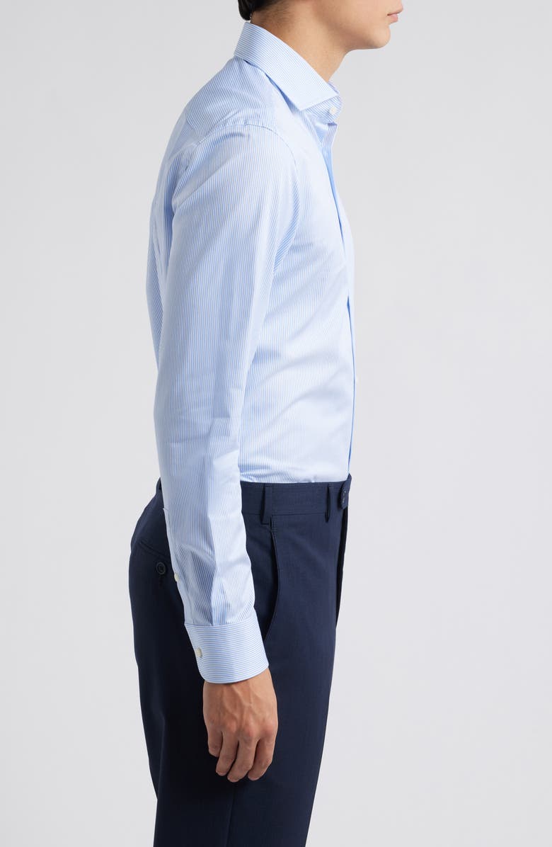 BOSS Hank Slim Fit Stripe Dress Shirt, Alternate, color, Light Blue