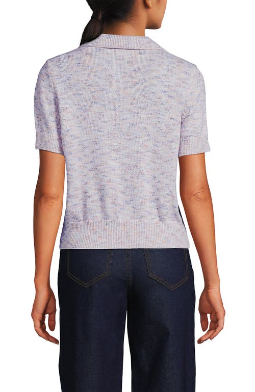 Lands' End Cotton Blend Short Sleeve Polo Sweater In Multi