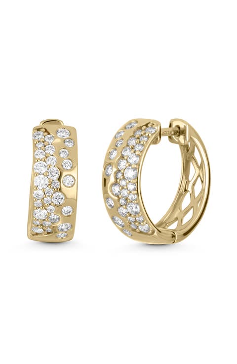 Kiera 18k Gold Diamond Hoop Earrings