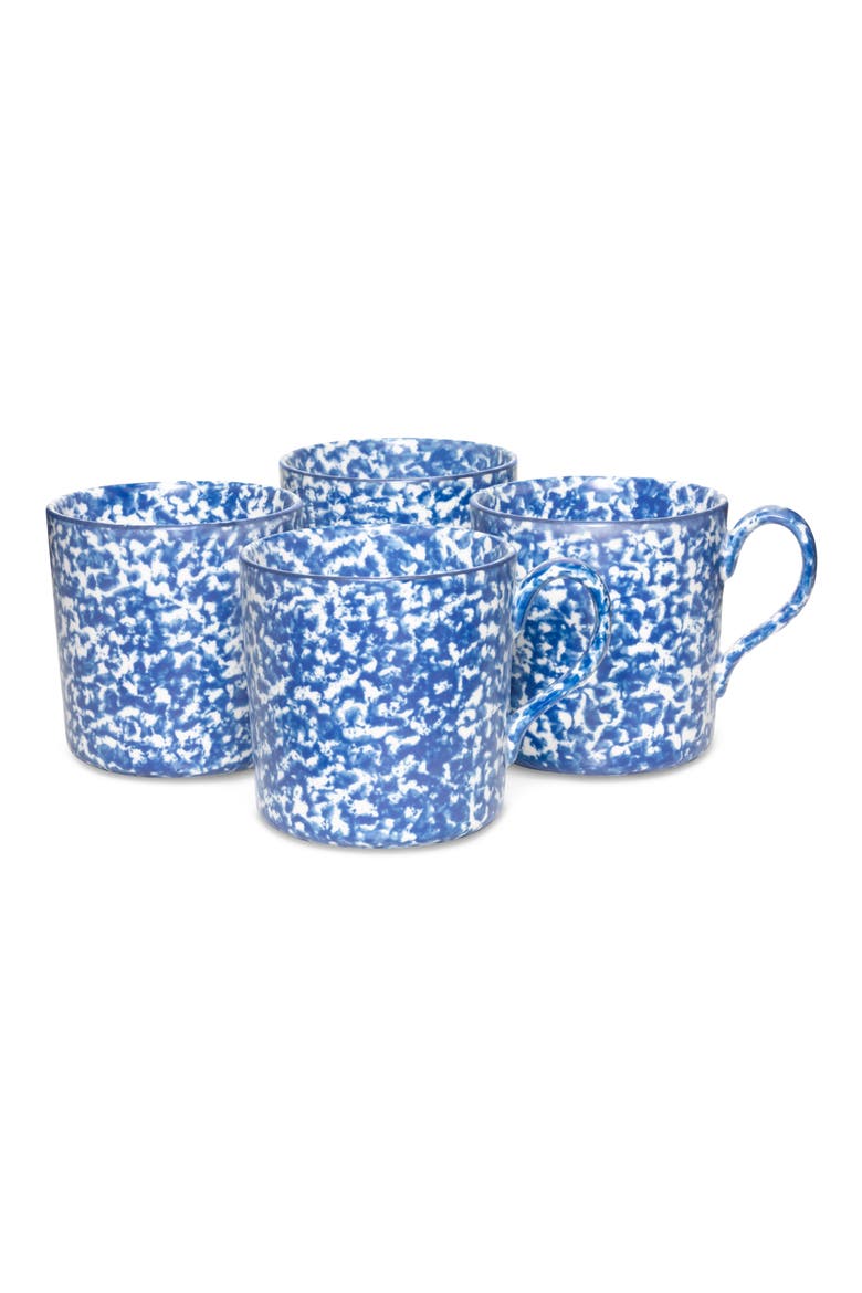 Set of 4 Spongeware Coffee Mugs, Main, color, CLASSIC SPONGE