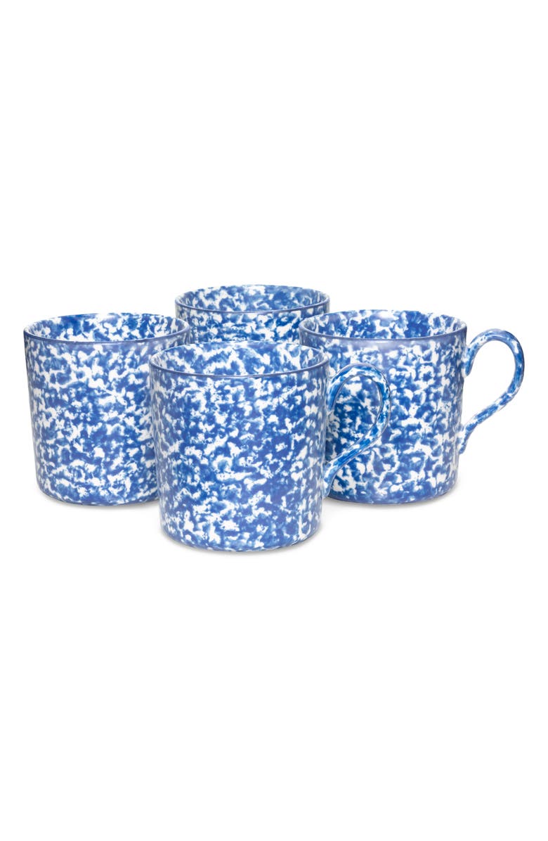 Tory Burch Set of 4 Spongeware Coffee Mugs, Main, color, 