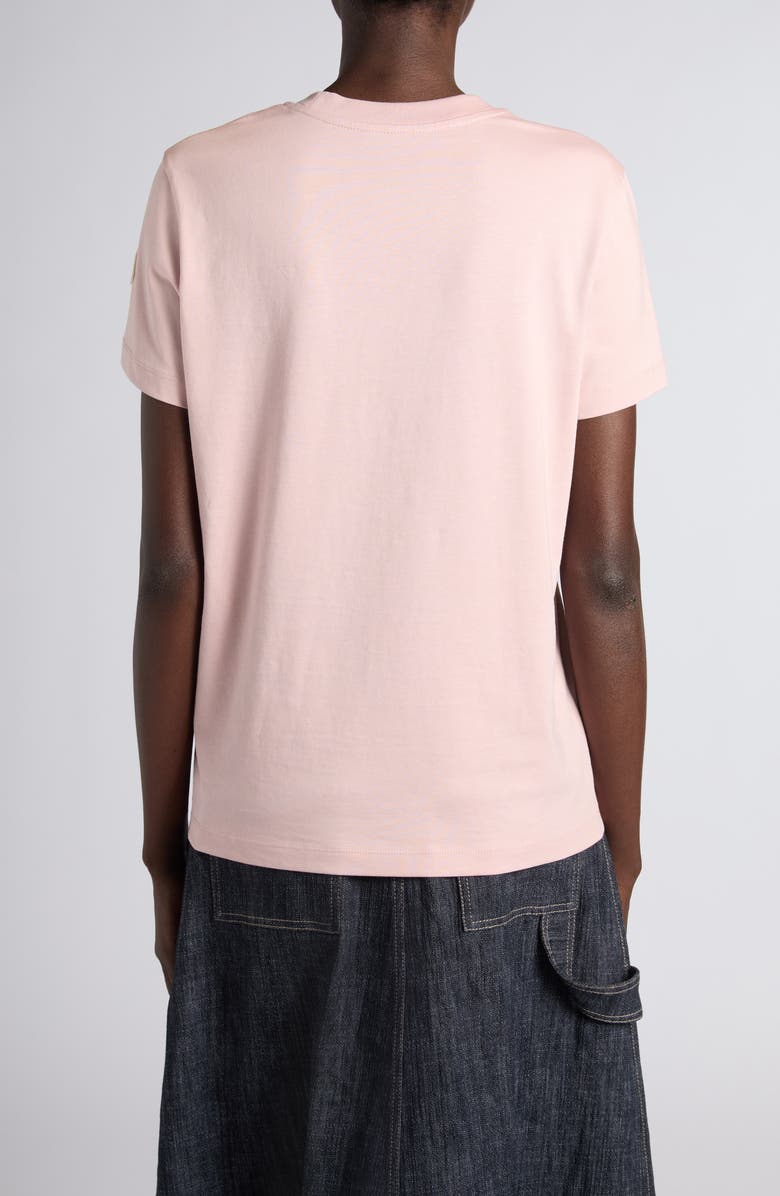 Moncler Logo Embroidered T-Shirt, Alternate, color, Dusty Pink