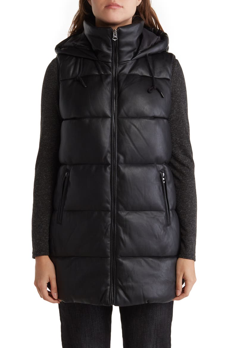 Quilted Puffer Vest, Alternate, color, BLACK