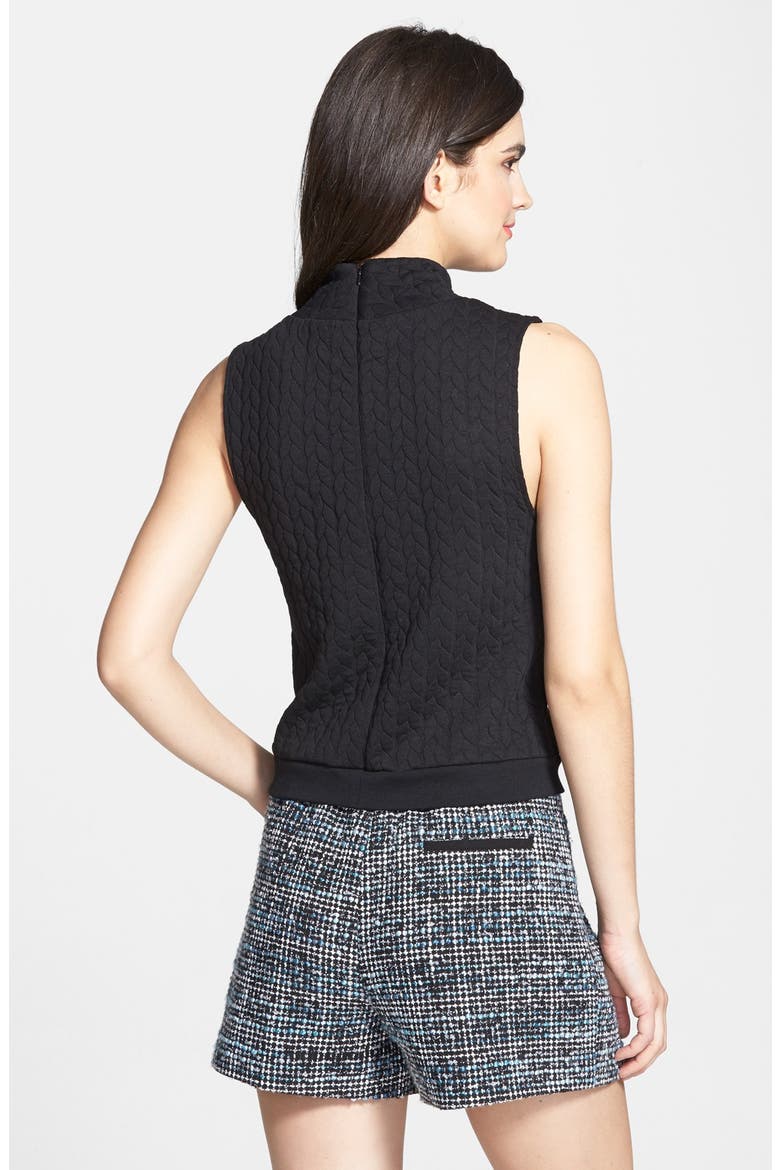 Quilted Mock Neck Top, Alternate, color, BLACK