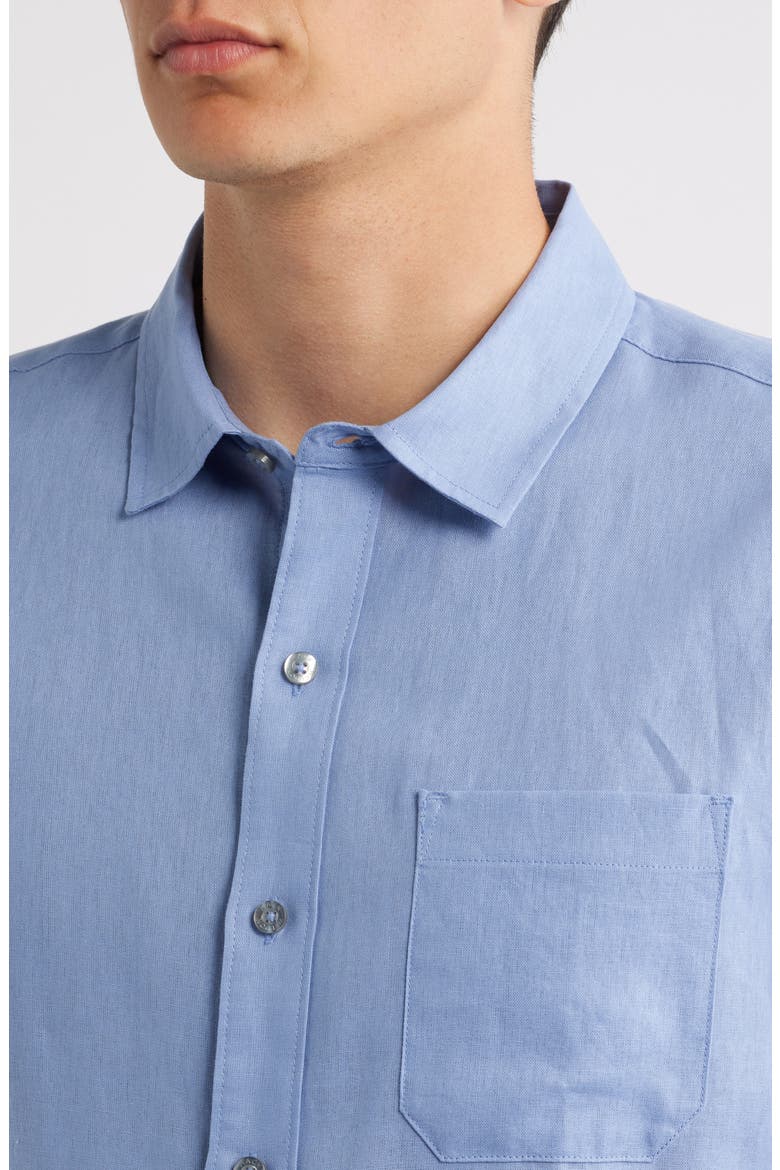 Linen Button-Up Shirt, Alternate, color, DESERT SPRING