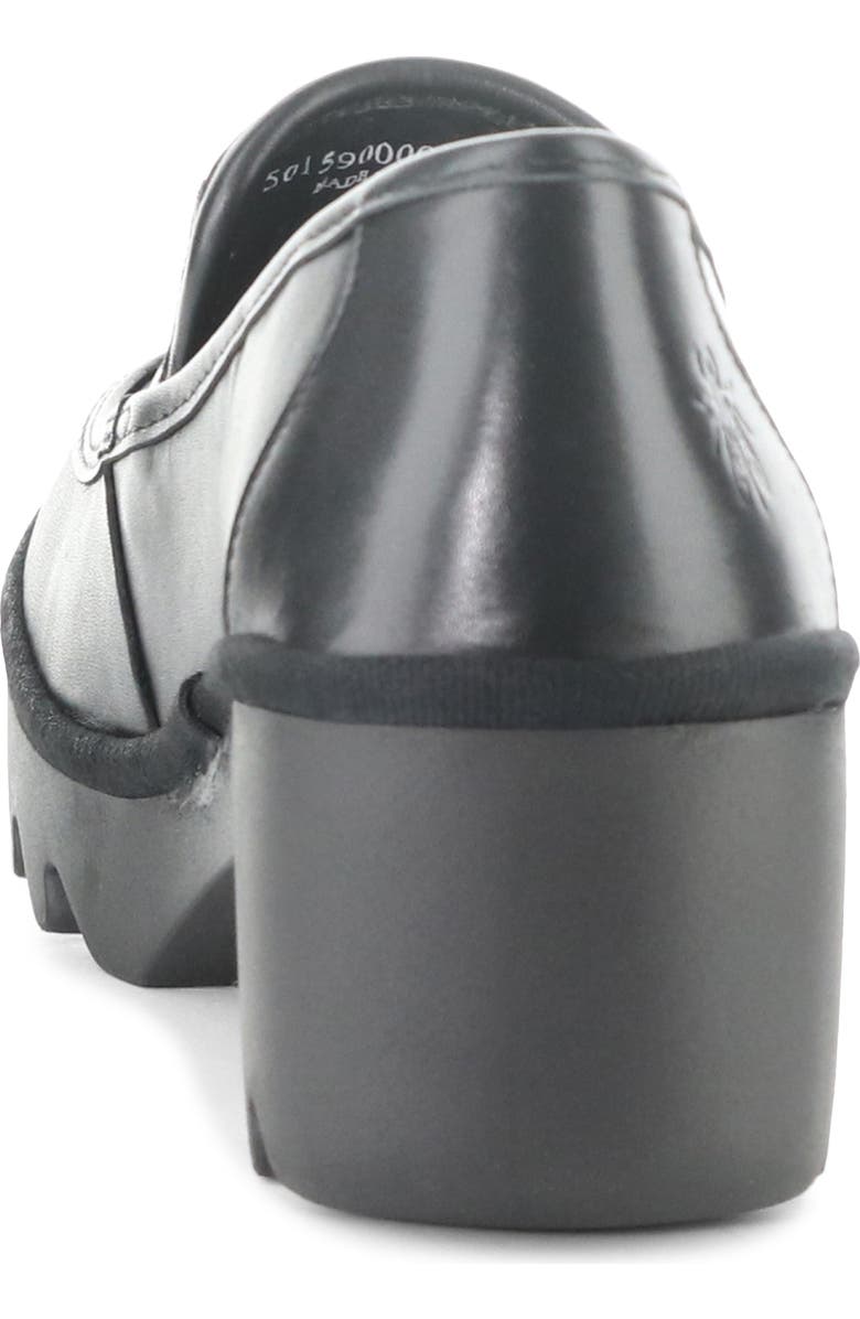 Fly London Block Heel Lug Loafer, Alternate, color, Black Burn