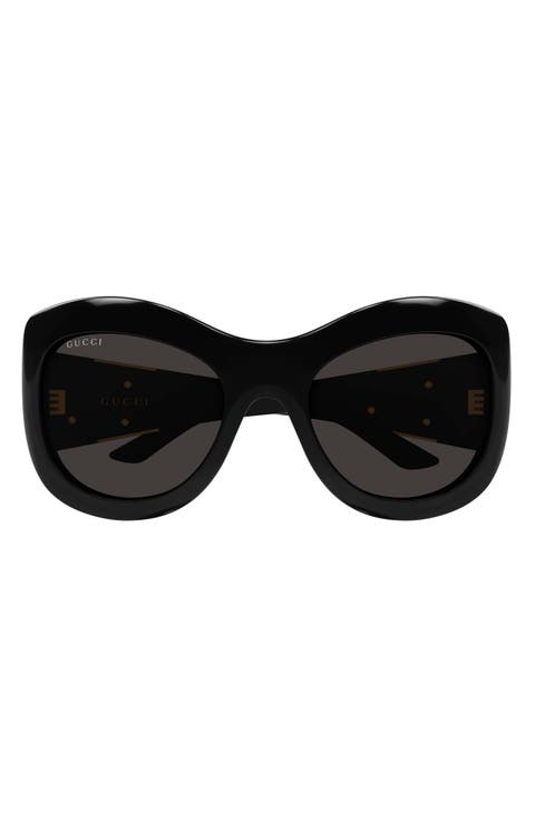 58mm Gradient Polarized Butterfly Sunglasses