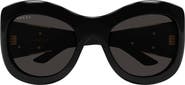 Gucci 58mm Gradient Polarized Butterfly Sunglasses