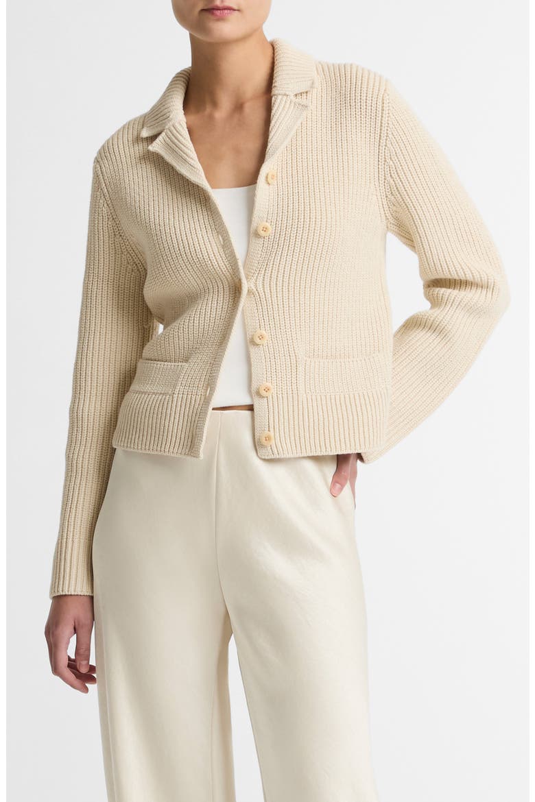 Pocket Cotton Blend Sweater Jacket, Main, color, ECRU