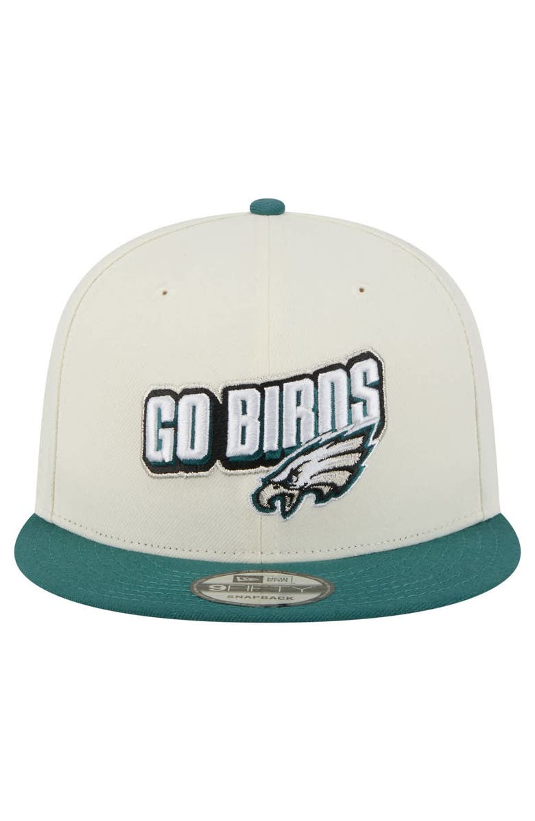 New Era Men's New Era Cream/Midnight Green Philadelphia Eagles Super Bowl LIX Champions Side Patch Two Tone 9FIFTY Snapback Hat, Alternate, color, Cream