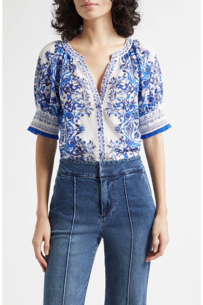 Thalia Floral Print Top, Main, color, SOLSTICE