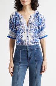 Alice + Olivia Thalia Floral Print Top