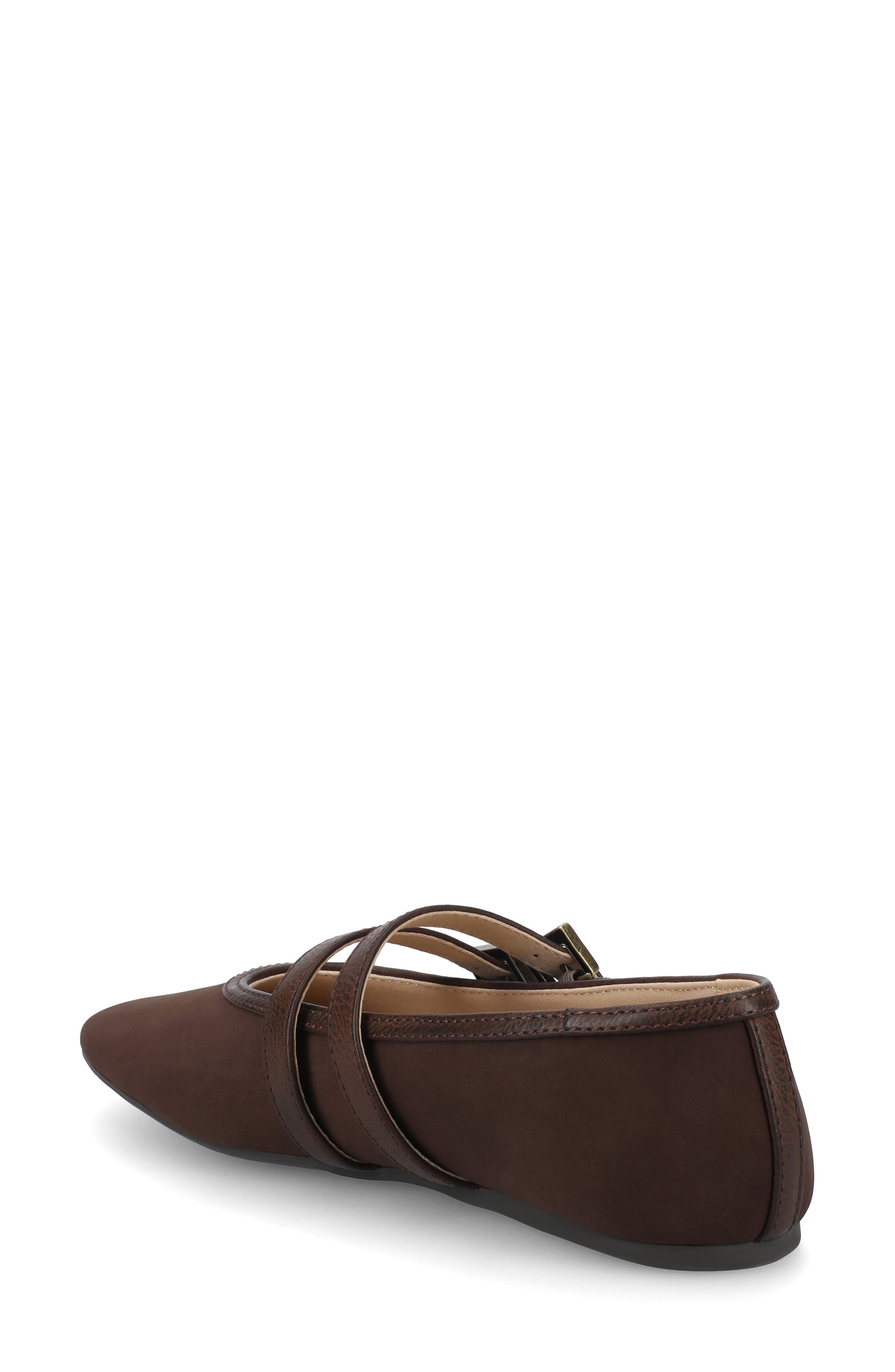 Florene Double Buckle Mary Jane Flat, Alternate, color, CHOCOLATE