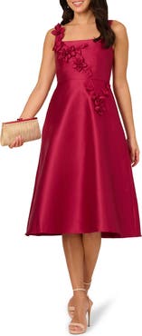 Adrianna Papell Mikado 3D Petal Fit & Flare Dress
