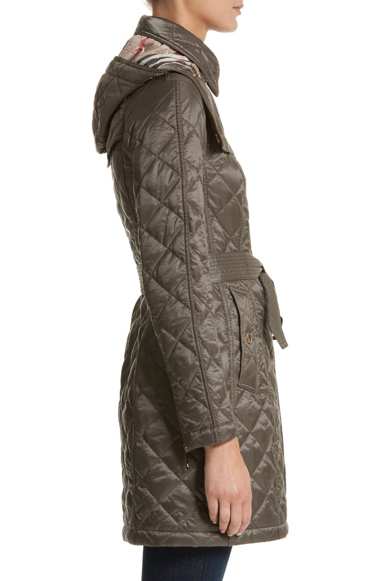 Burberry Baughton Quilted Coat, Alternate, color, 