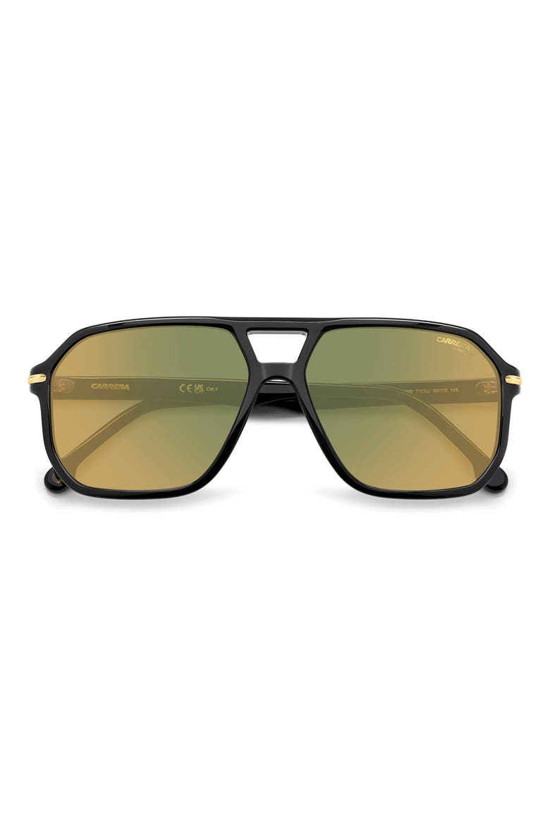 59mm Square Sunglasses, Alternate, color, BLACK YELLOW